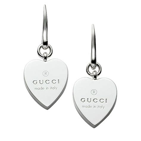 gucci silver heart shaped earrings|Gucci Silver Earrings .